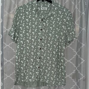 Line of Trade Green and White Casual Button Down Shirt